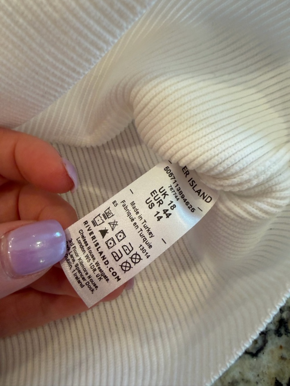 River Island White Ribbed Halter Top - Picture 4 of 5